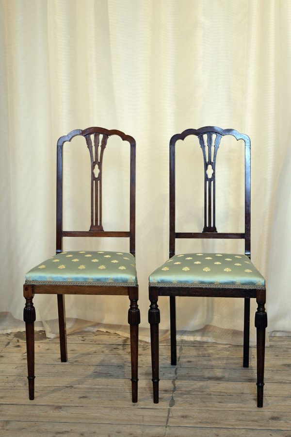 Refined Bedroom Chairs Upholstered In Napoleonic Bee Fabric