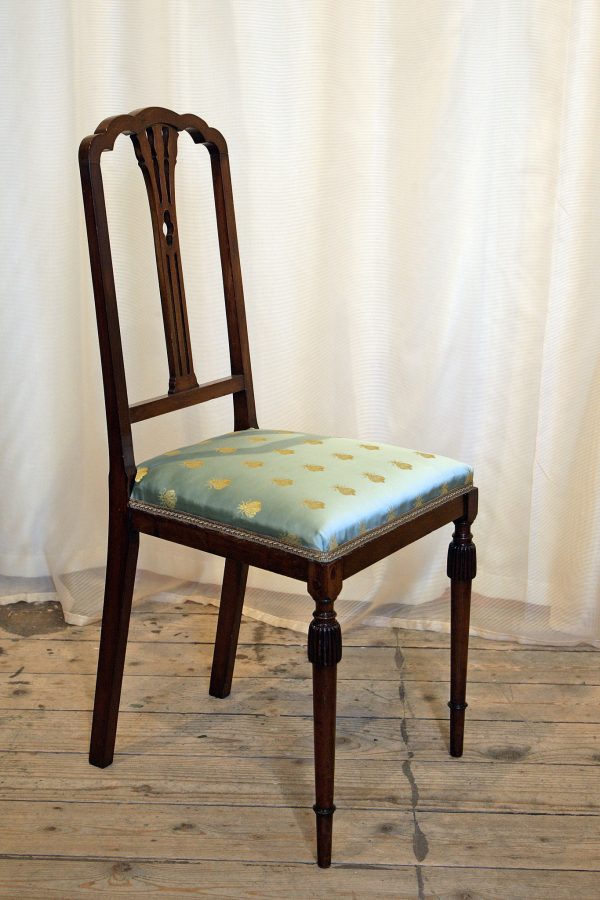 Refined Bedroom Chairs Upholstered In Napoleonic Bee Fabric