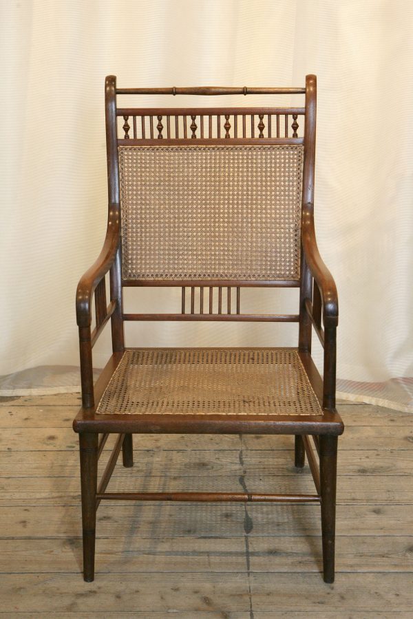 Walnut And Cane Armchair Designed By E W Godwin & Made By William Watt