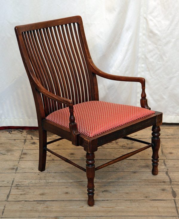 A Small Walnut Armchair In The Style of Edward William Godwin