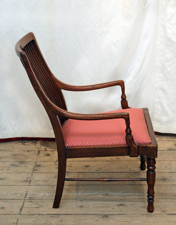 A Small Walnut Armchair In The Style of Edward William Godwin