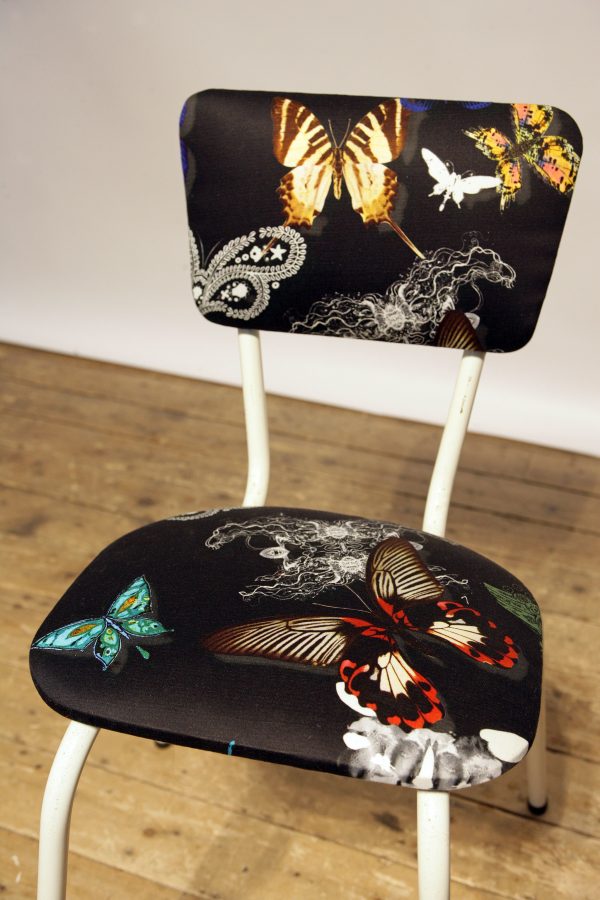 Petite 1950s Chair In Designers Guild Butterflies