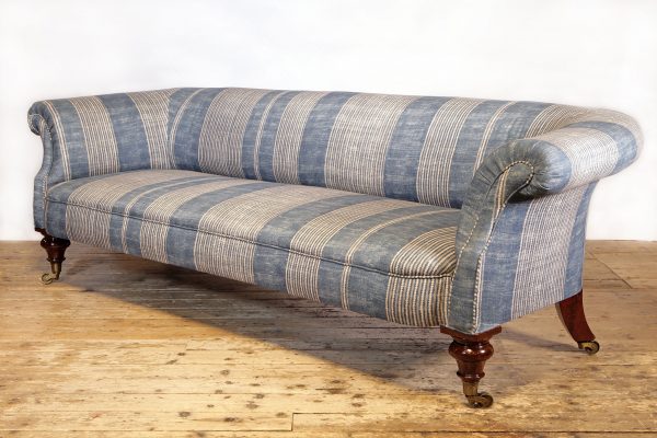 A Victorian Chesterfield Sofa with Robert Kime fabric and Cope and Collinson castors