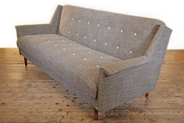 An Elegant Mid-Century, hand-buttoned, folding Sofa