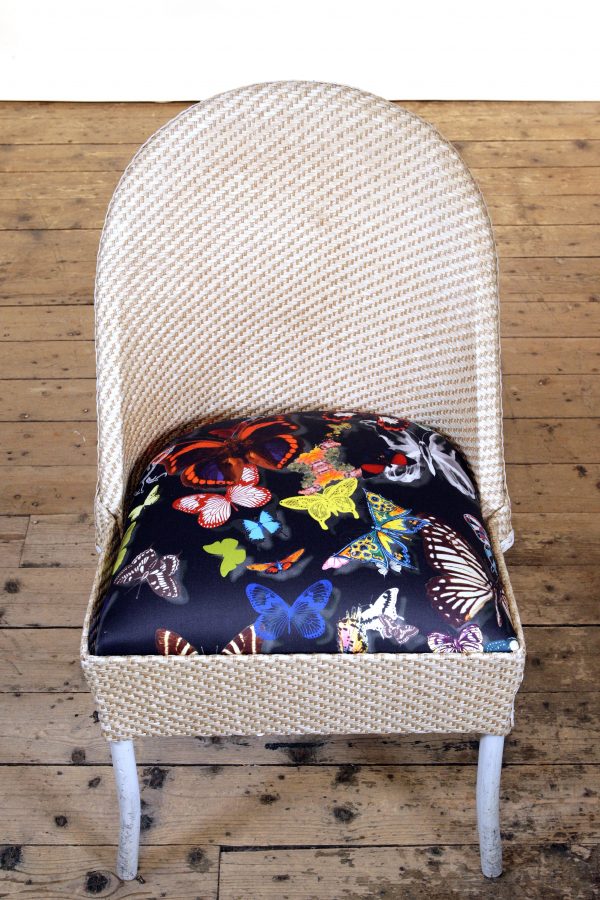 Gorgeous Original Lloyd Loom Chair In Designers Guild Fabric