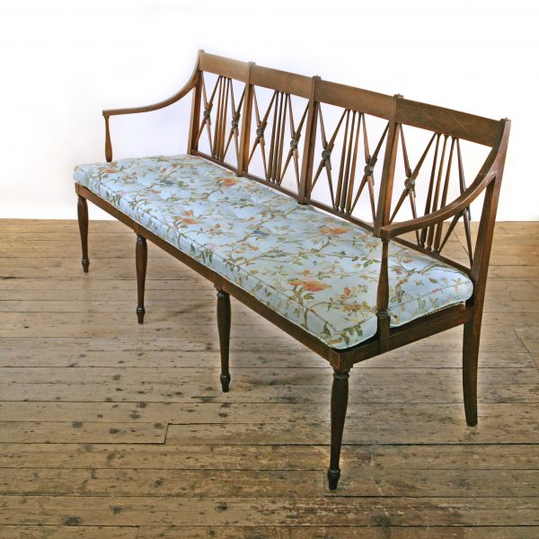 A glorious Edwardian, Sheraton Revival settee