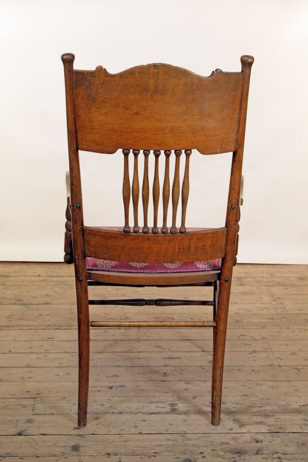 American Arts & Crafts Oak Armchair In Inchyra Linen