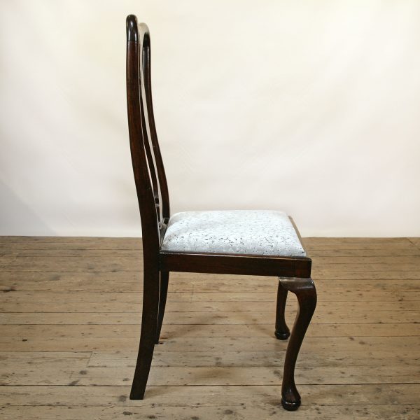 A Set of Four Painted Dining Chairs in Zoffany Velvet