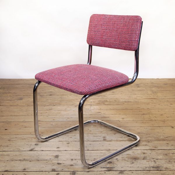 Fully Restored 1970’s Marcel Breuer Cantilever Chair in Designers Guild Bouclé