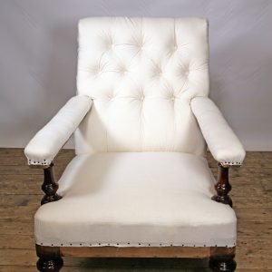 A Refined 19th Century Country House Buttonback Open Armchair