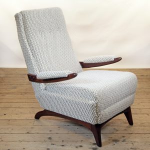 Greaves & Thomas mid century armchair in Pierre Frey Paris fabric