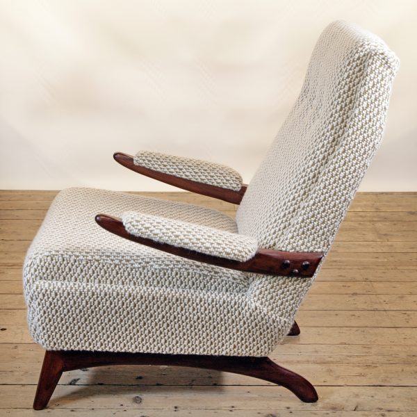 Greaves & Thomas mid century armchair in Pierre Frey Paris fabric