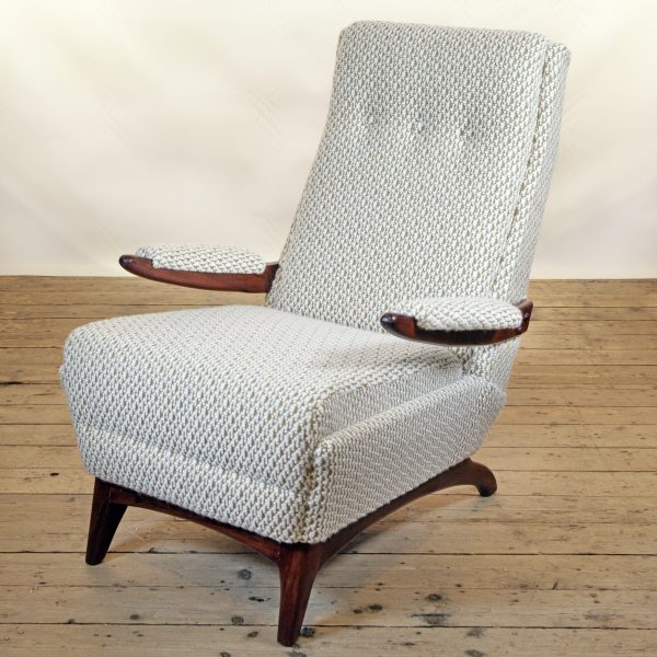 Greaves & Thomas mid century armchair in Pierre Frey Paris fabric